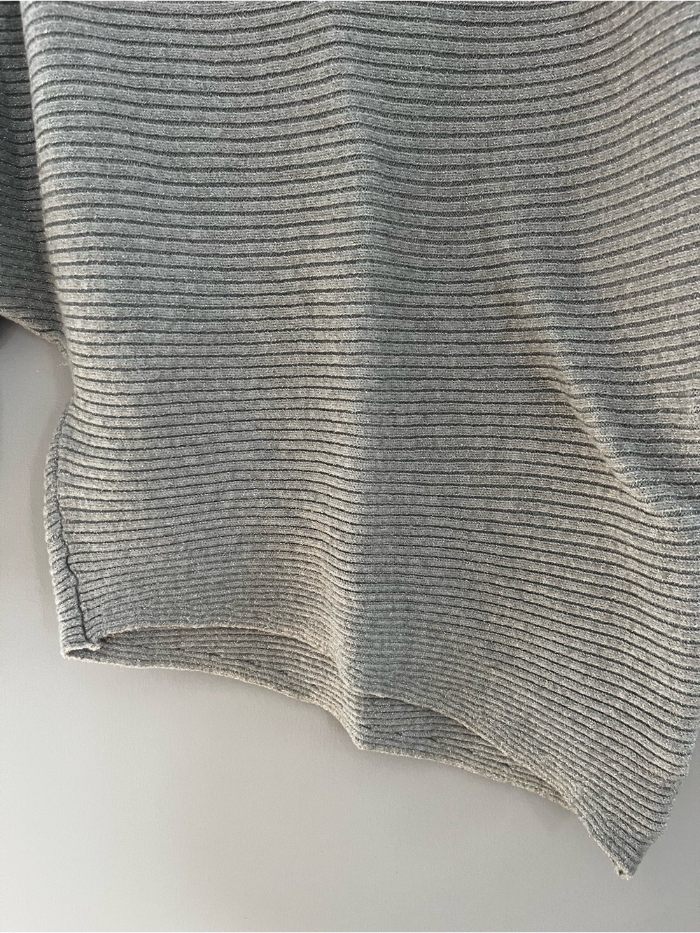 Express Light Gray Ribbed Crewneck Pullover - Picture 4 of 7